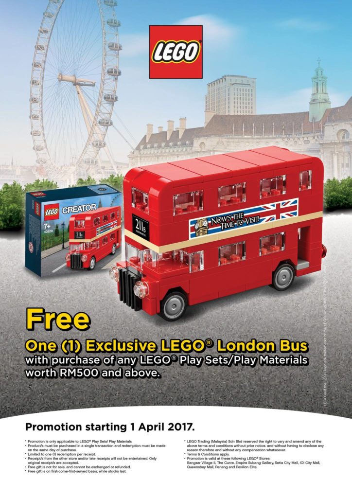 LEGO Mini-London Bus Promotion for LEGO Certified Stores in Malaysia