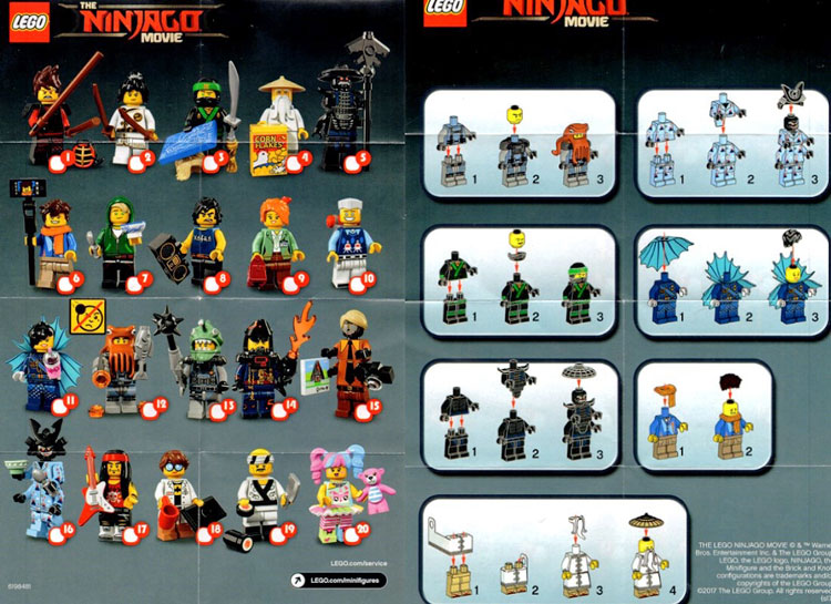 LEGO Ninjago Movie Collectible Minifigure Series Insert