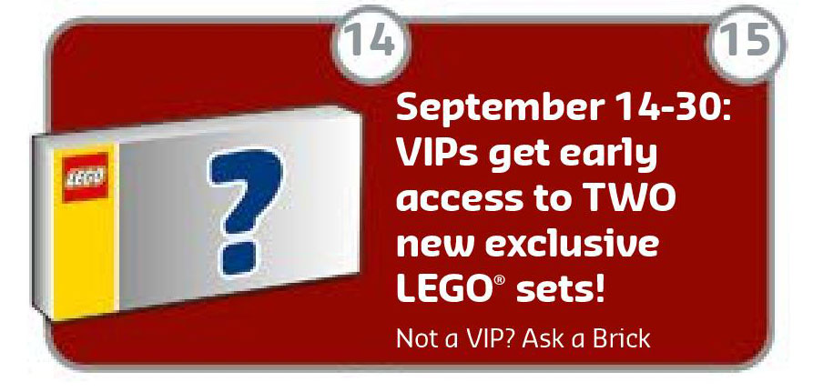 LEGO Brand Store Calendar September