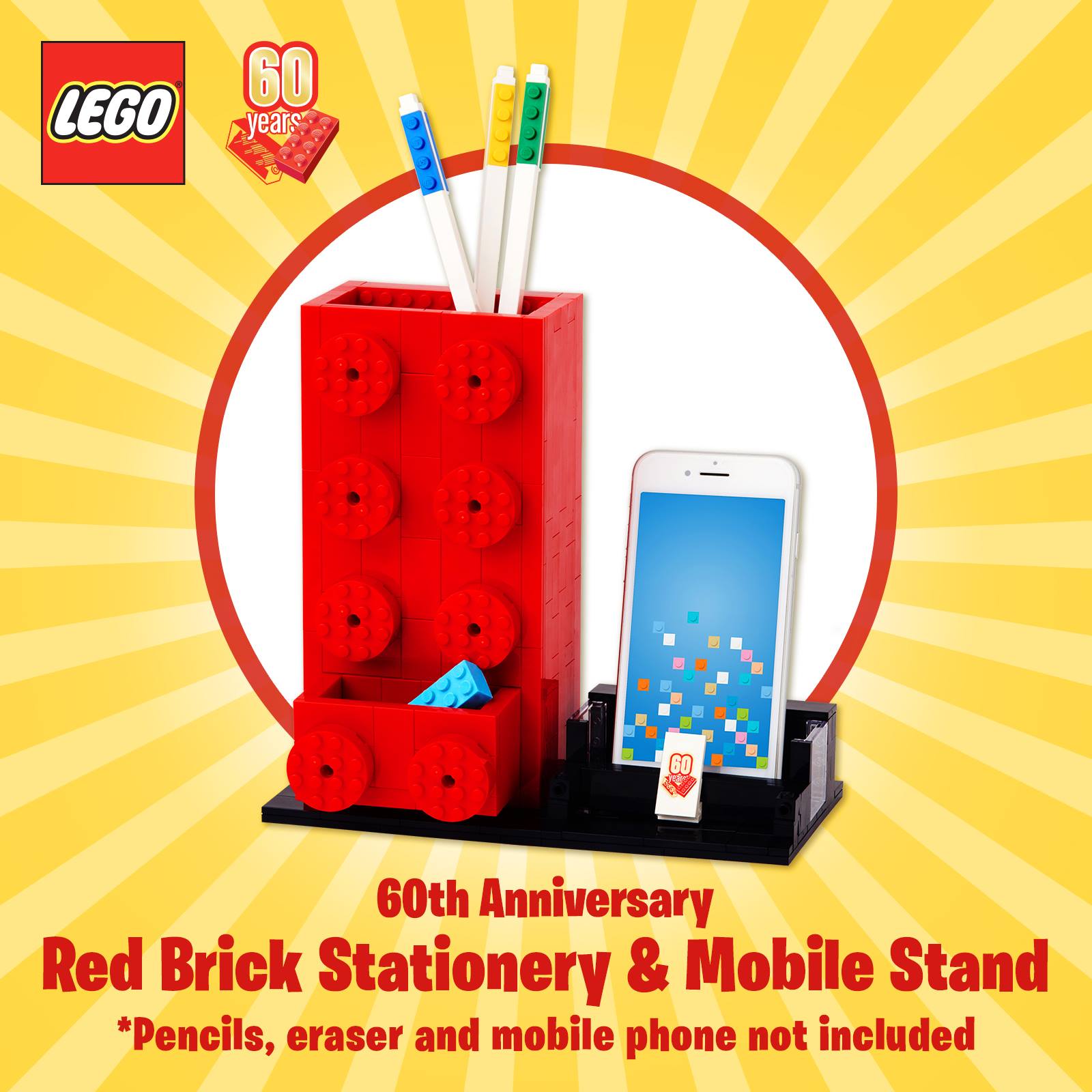 LEGO 60th Anniversary Singapore brick stationary