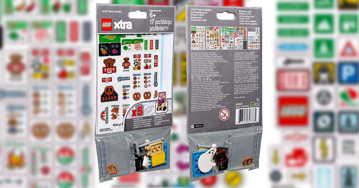2019 LEGO Xtra Accessories 853921 Brick Stickers 12 Pcs 5 Sticker Sheets for sale online