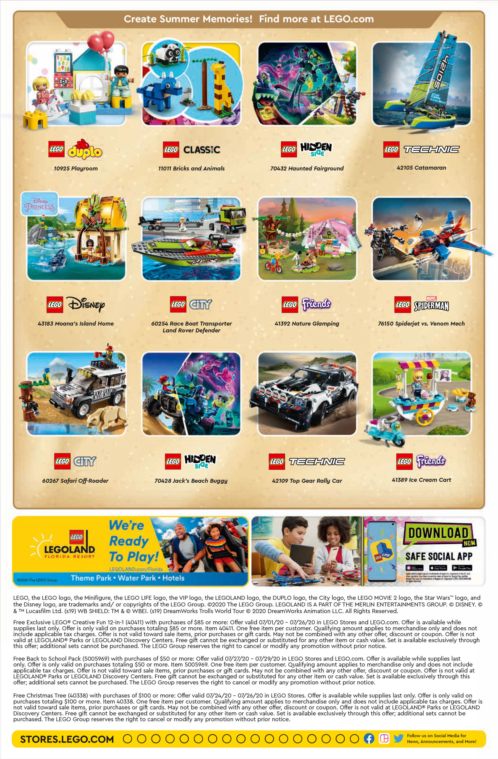 LEGO Brand Store Calendar July 2020 