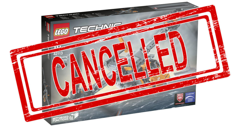 Brickfinder LEGO Technic Bell Boeing V22 Osprey (42113) Is Cancelled