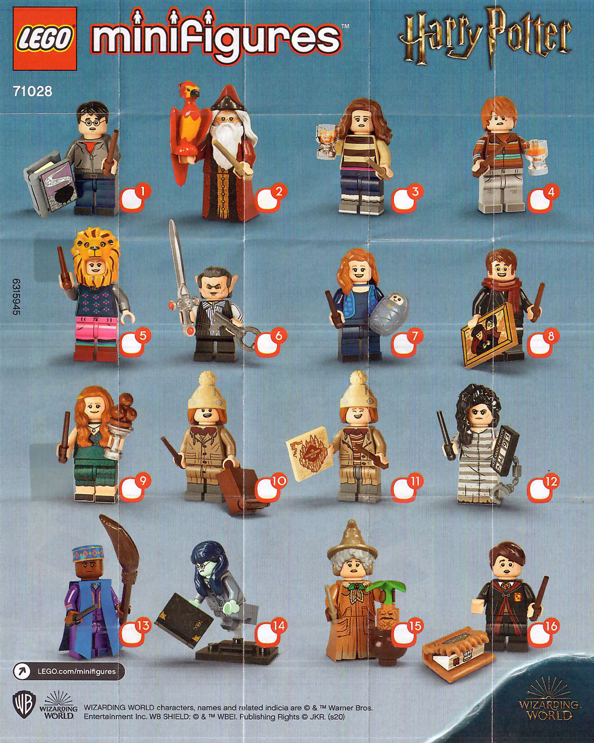Lego minifigure figure harry potter series 2 71028 no 8 james potter