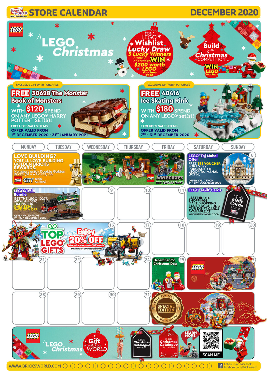 Brickfinder Bricks World LEGO Certified Store Calendar December 2020